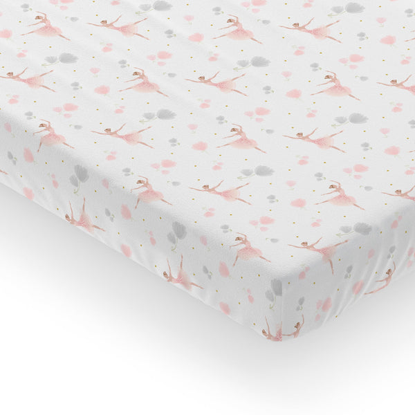 Cotton Crib Sheet - Ballerina