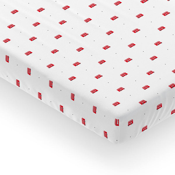 Cotton Crib Sheet - London Bus