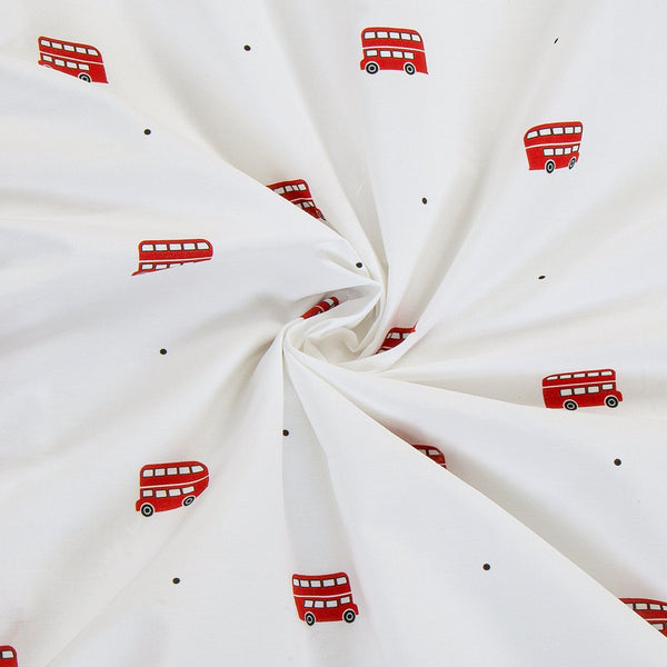 Cotton Crib Sheet - London Bus