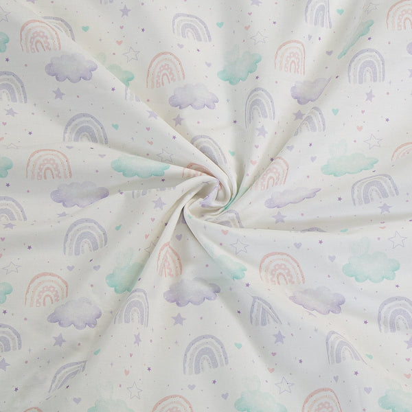 Cotton Crib Sheet - Rainbow Cloud