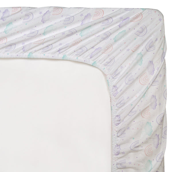 Cotton Crib Sheet - Rainbow Cloud