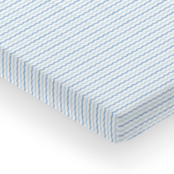 Cotton Crib Sheet - Waves