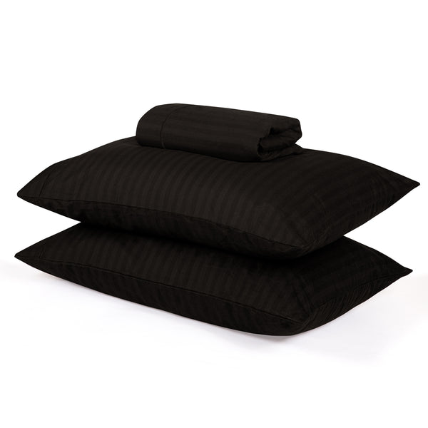 Oxford Stripes - Bed Sheet Set - Black