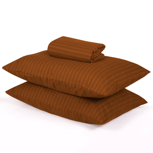 Oxford Stripes - Bed Sheet Set - Hazelnut