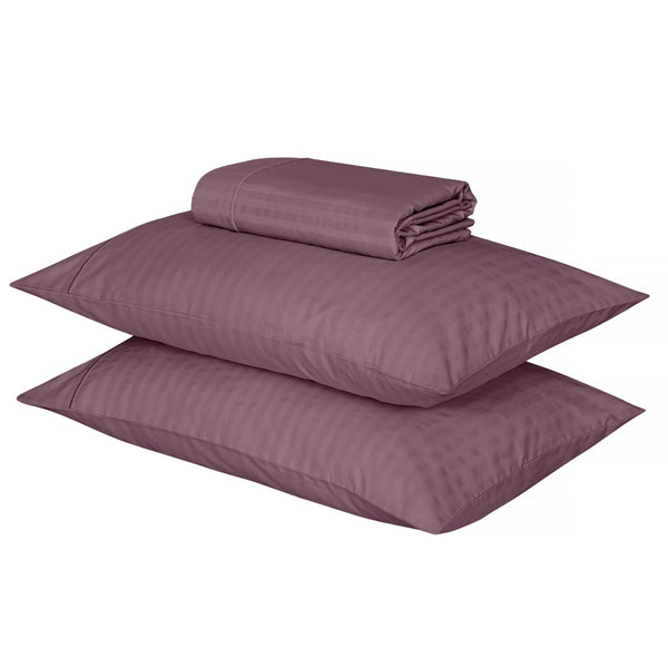 Oxford Stripes - Flat Sheet Set - Plum