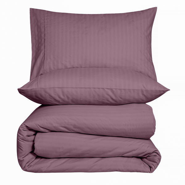 Oxford Stripes - Duvet Cover Set - Plum