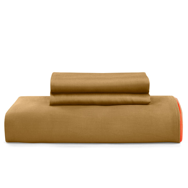 TENCEL™ - Duvet Cover - Burnt Orange/Olive