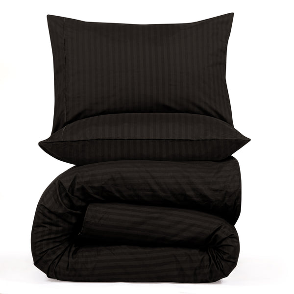 Oxford Stripes - Duvet Cover - Black